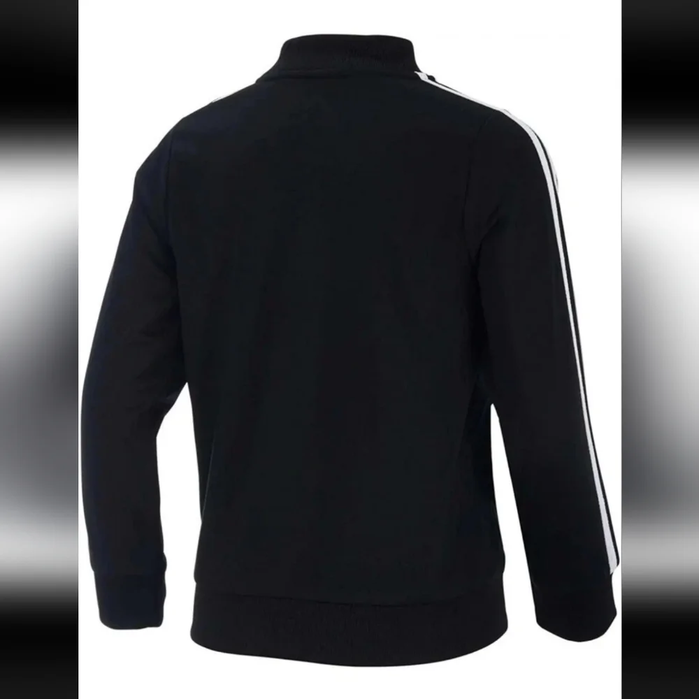 Adidas Girls Full Zip Tricot Jacket - Black & White- Large (14)-NWT